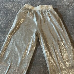 SEDGE FULLY SEQUINED SILVER NWOT PANTS SIZE XS